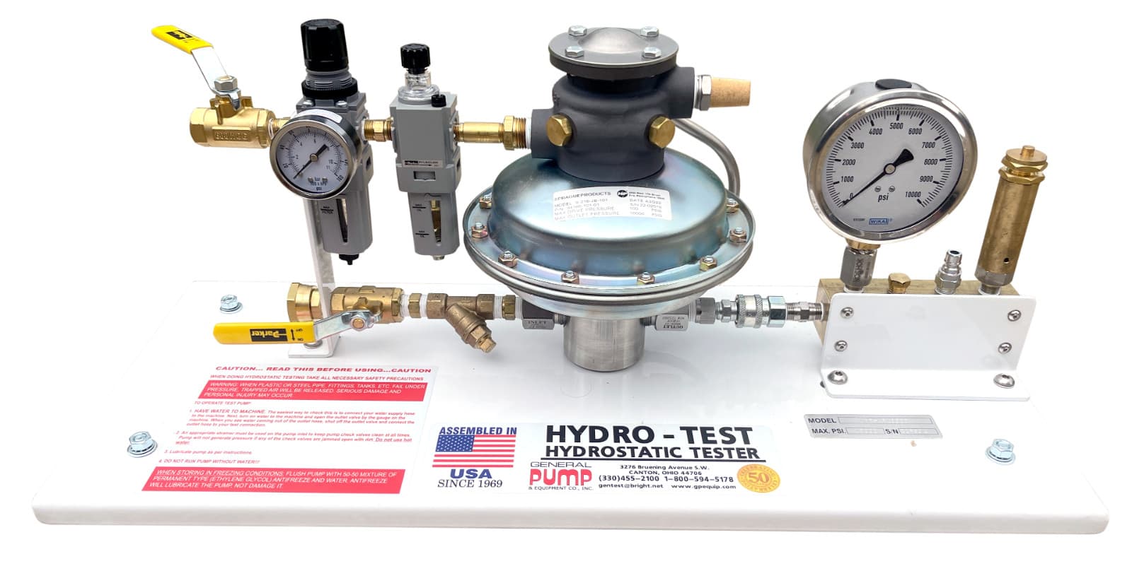 GENERAL PUMP UHP-AR10,000 PNEUMATIC HYDROSTATIC TEST PUMP  10,000 PSI