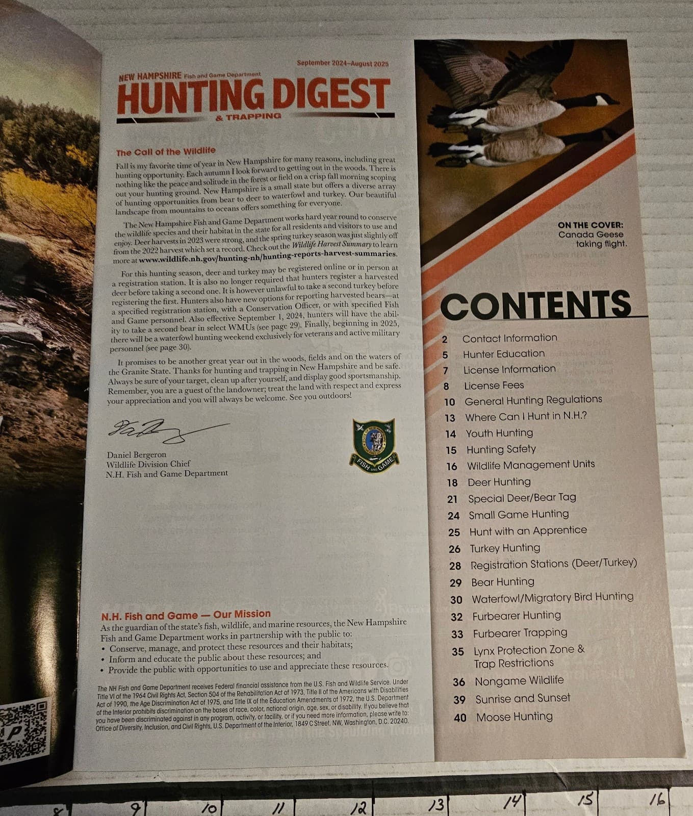2024/25 NEW HAMPSHIRE HUNTING & FISHING DIGESTS. 42P EACH  WITH REGULATIONS. SEE 2