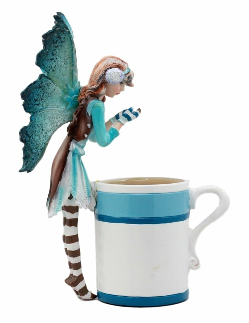 Ebros Amy Brown Teacup Creamy Hot Cocoa Whimsical Fairy Figurine 6"H 4