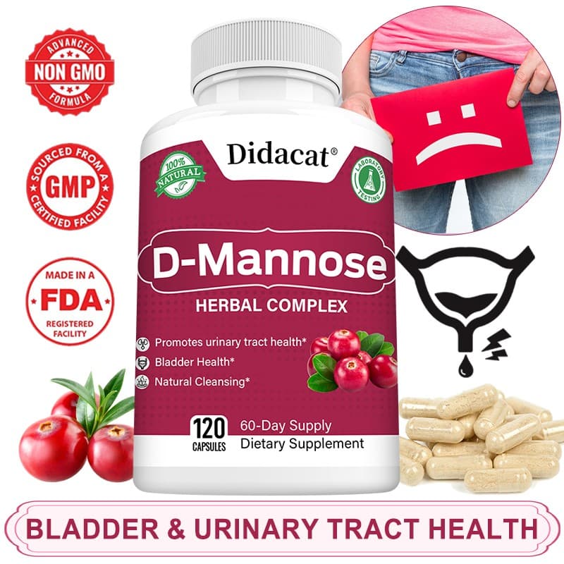 D-Mannose Caps–Urinary Tract Cleanse&Promotes urinary tract Bladder health 120Ct
