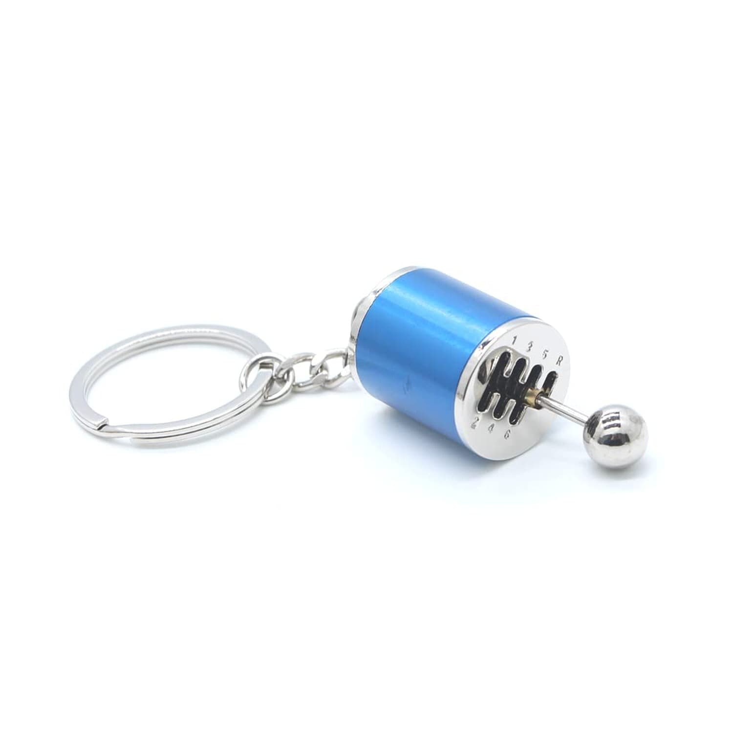 BLUE 6 Speed Manual Transmission Shift Gearbox Keychain Moving Fidget Toy Keys 2