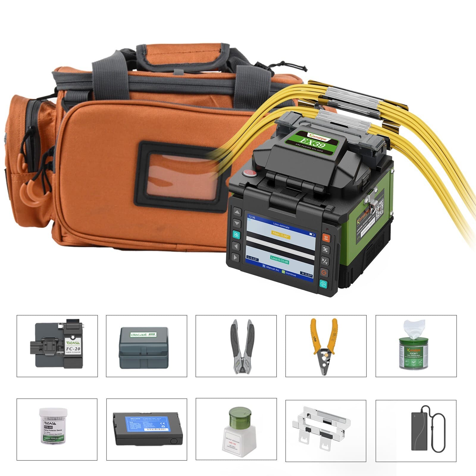 Fttx Mini Fiber Optic Fusion Splicer Komshine EX39 with One Pair of Electrode 2