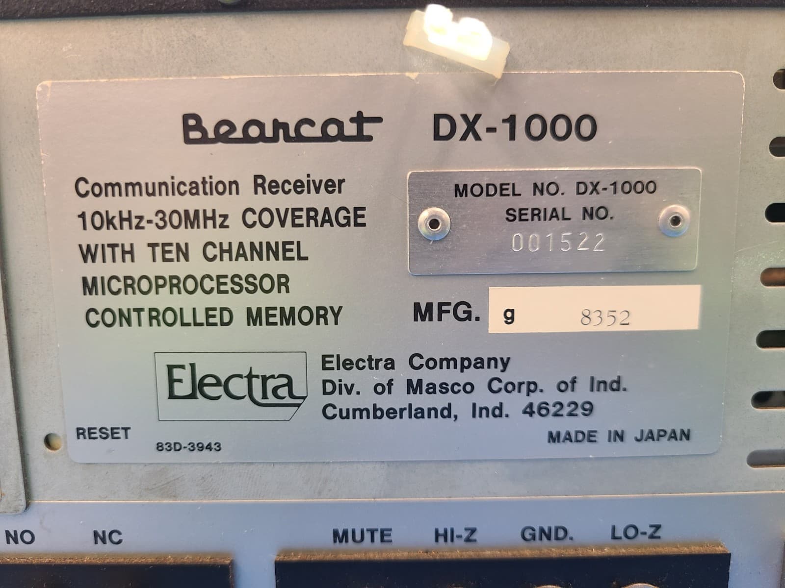 Bearcat Communication Receiver DX-1000 Short Wave Radio As-Is 6
