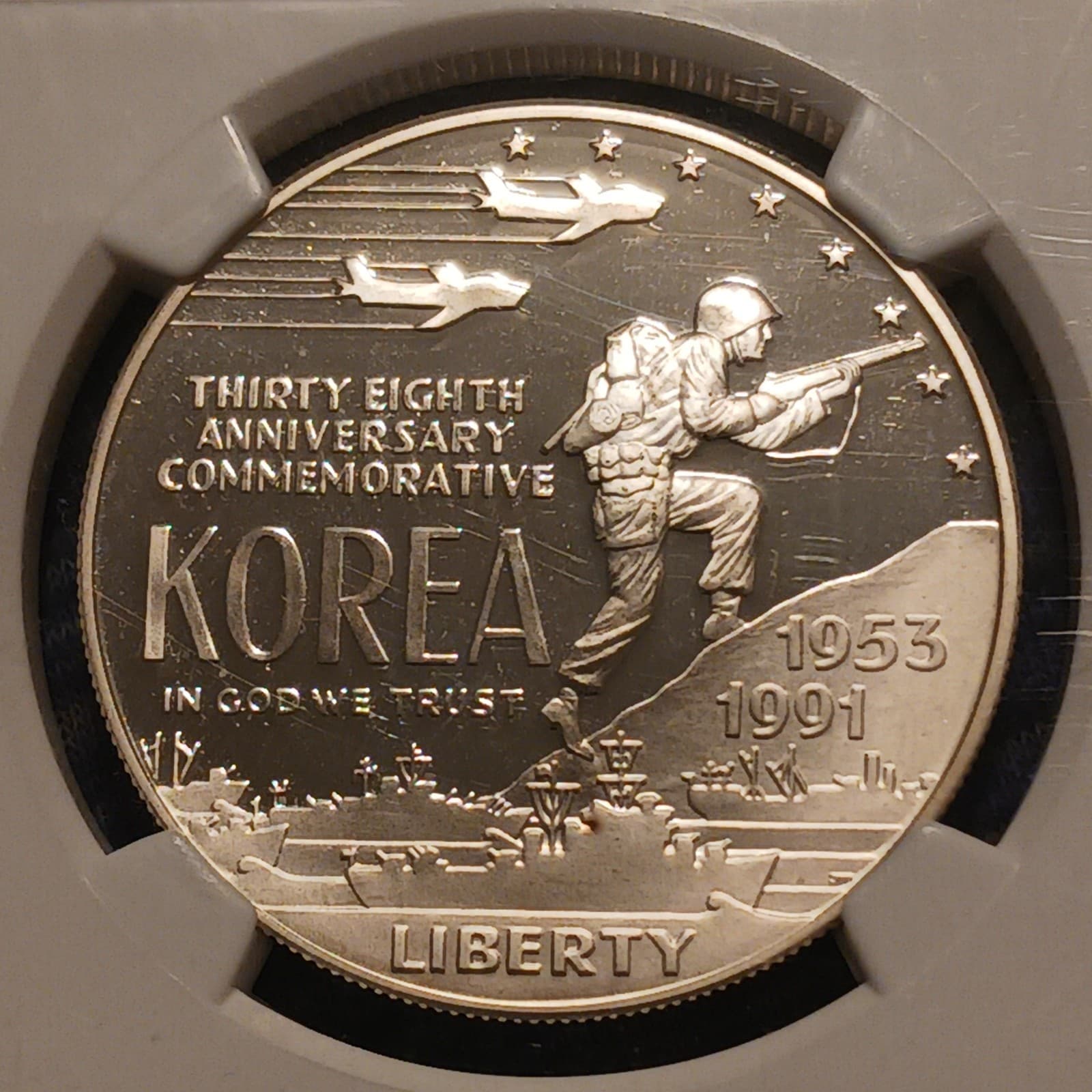 1991 P Korean War Commemorative Silver $1. NGC PF-69 Ultra Cameo. SILVER PROOF 3