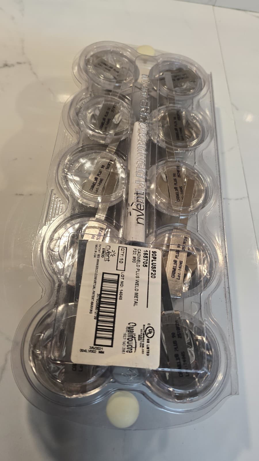 NVENT ERICO CADWELD 90PLUSF20 WELDING MATERIAL F20 #90 FULL SET OF 10 PCS. 5