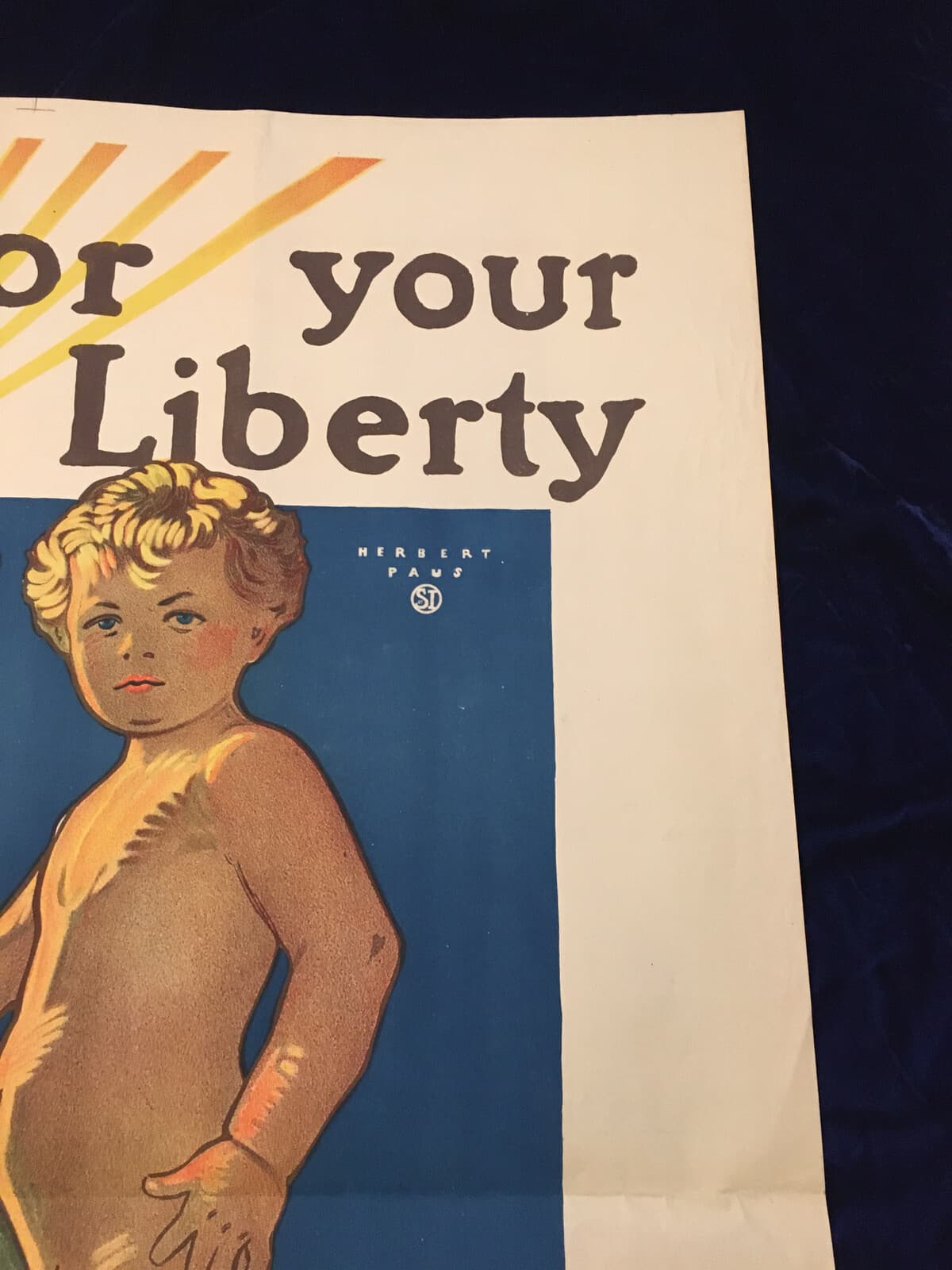 Original WWI poster titled “Save for your Child's Liberty”, Scottish circa 1917 5