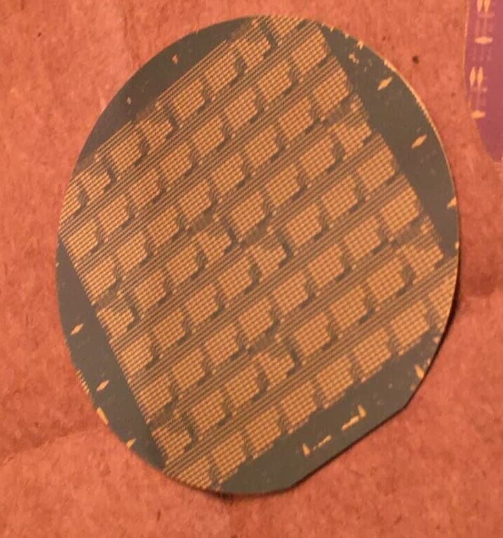2" Gold Silicon Wafer Unique Extremely Rare RF NAND Vintage CPU Chip 2