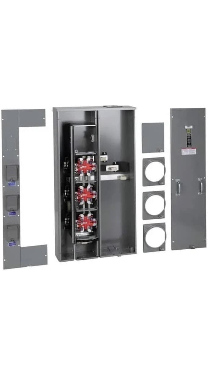 Square D MP33125 300 Amp 3 Gang 125A Meter  MP33-125 as WEP3311 EUSERC 2