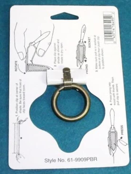 Roller Window Shade SNAP-ON Small Bronze METAL RING PULL Clip on NO TOOLS NEEDED 4