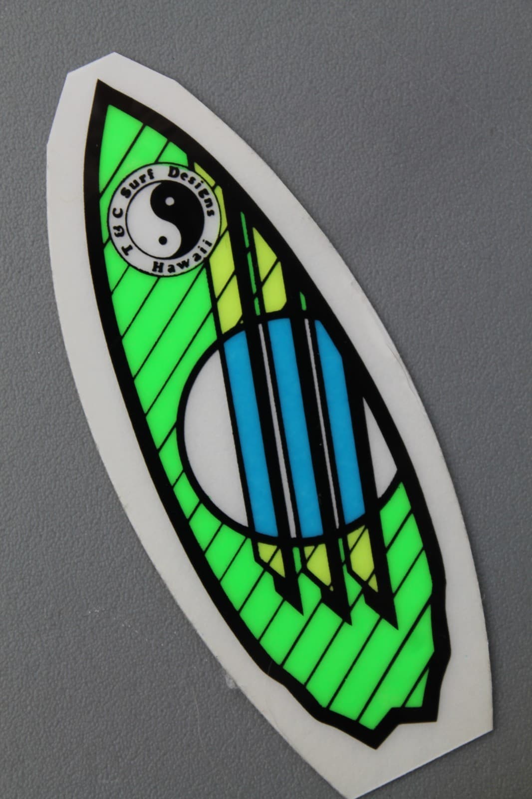 T&C Town Country Surfboards Clear Neon Green OG 80's V3A Vintage Surfing STICKER 6