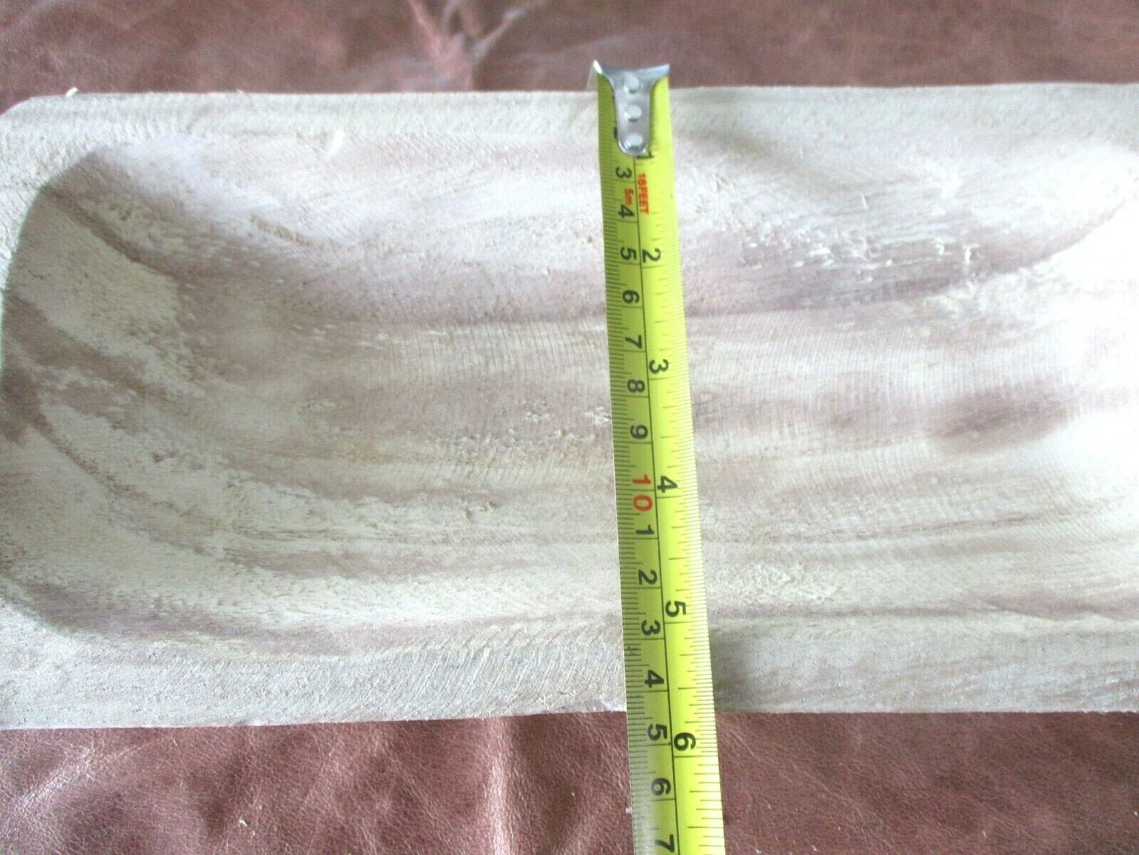 Carved Wooden Dough Bowl Primitive Wood Trencher Tray Rustic Home Decor 12"  4