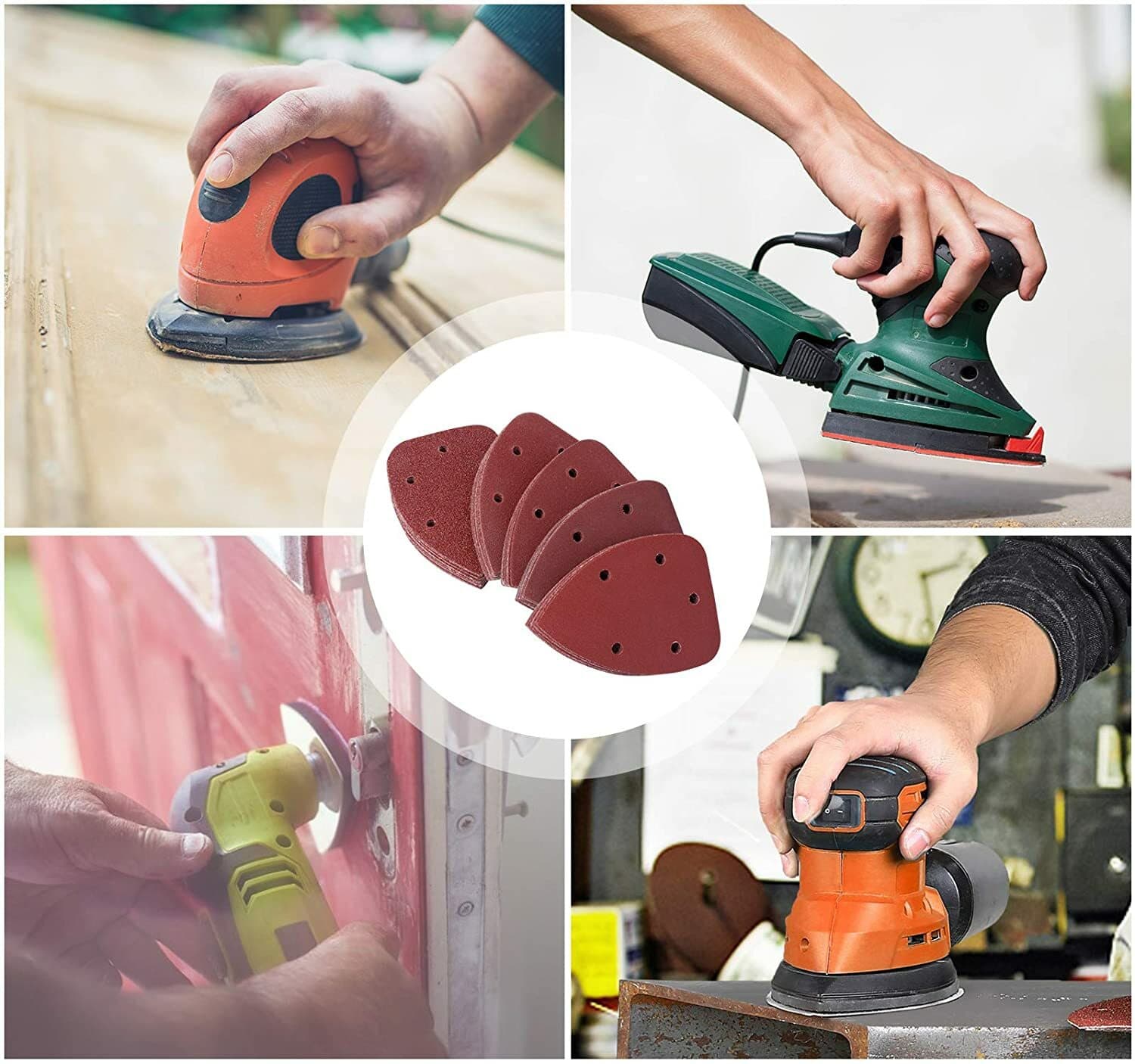 36 Pack 5.5x3.9Inch 6 Hole Mouse Sandpaper P60/80/100/120/180/240 Assorted Grit 4