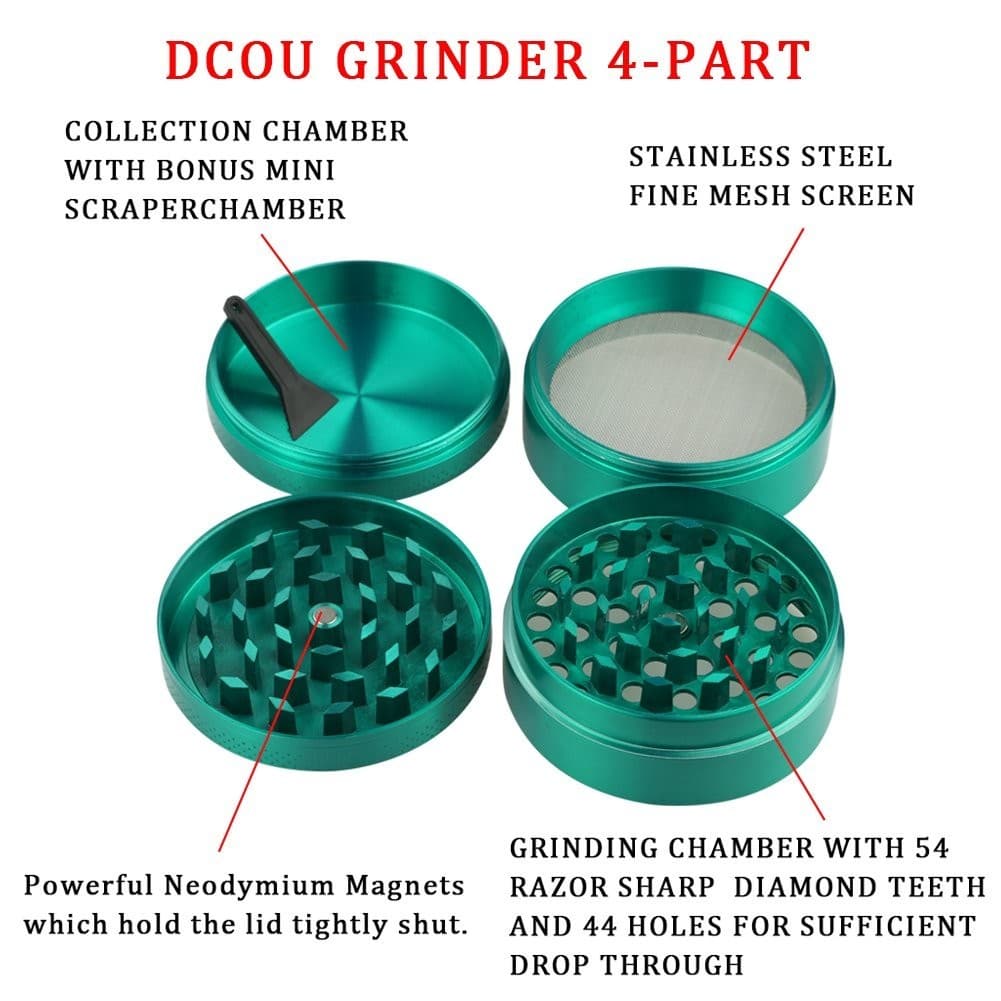 Green Metal Grinder – Sturdy Construction, Magnet Lid, Long-Lasting Performance 3