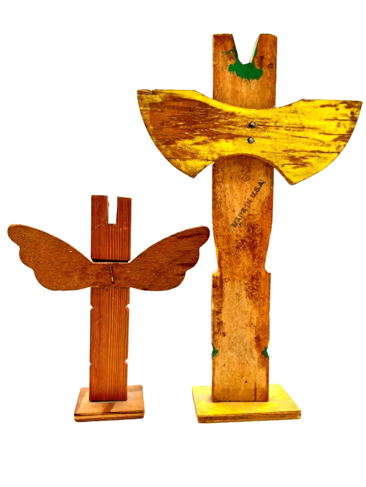 Vintage Souvenir Totem Poles - 10" and 6" 3