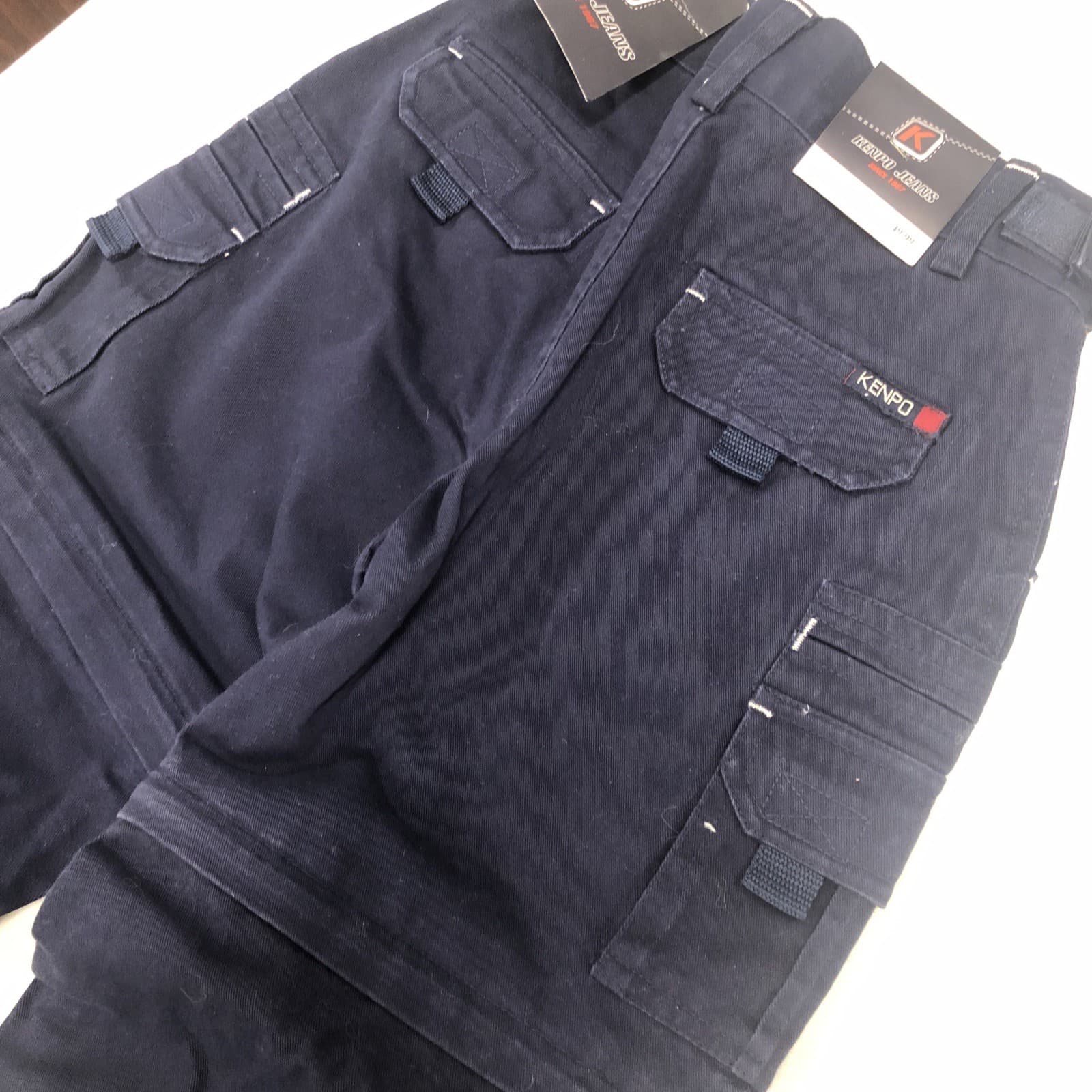 VTG New NWT Kenpo Jeans Cargo Convertible Short / Pants Size 5 kids Adj Waist 4