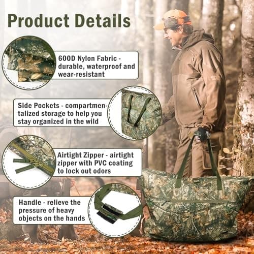 Extra Large Camouflage Scent Control Bag - 42 x 26 Inch Camouflage-1pc 3
