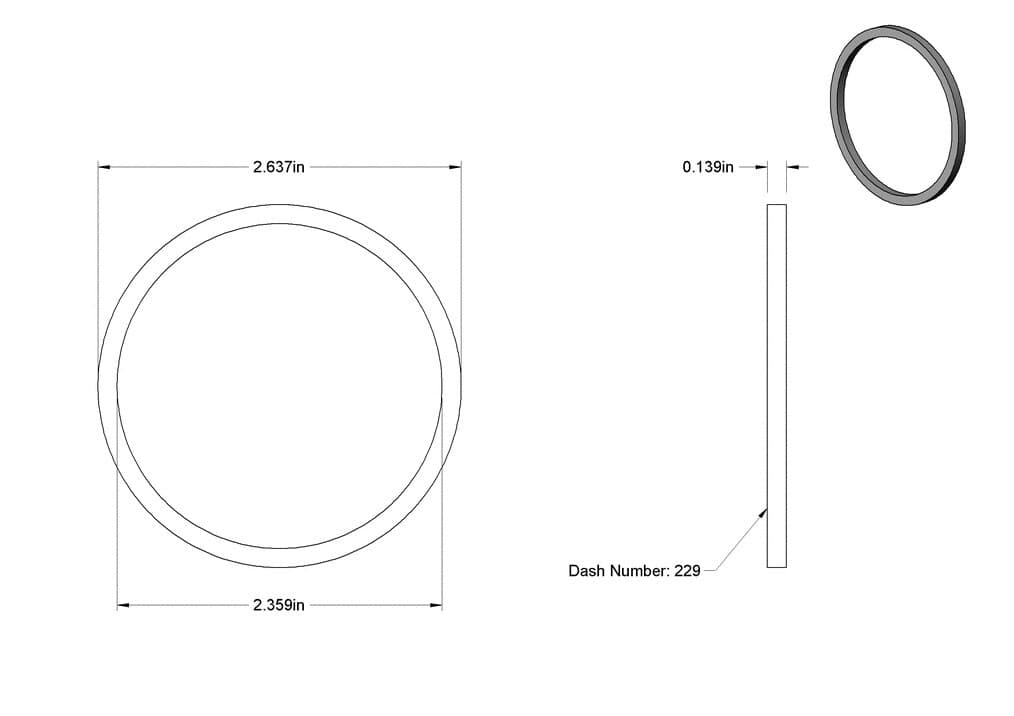 Permeate Port Seal for 8" RO Membrane Housing, fits 6110229-N, BUNA-N Material 2