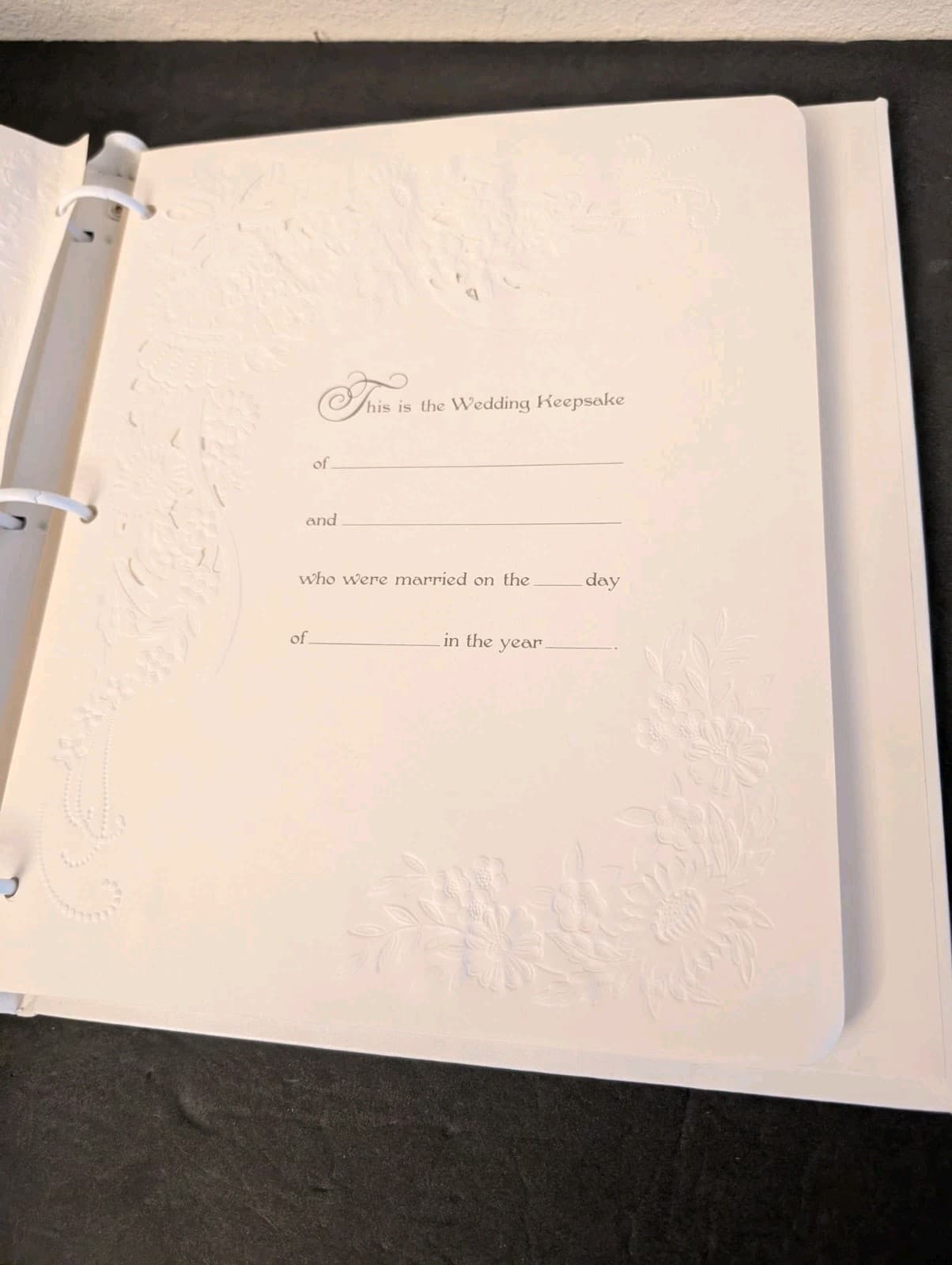 HALLMARK Wedding Bells, Guest Sign in Book * Album , Ivory & White OPENED BOX 4