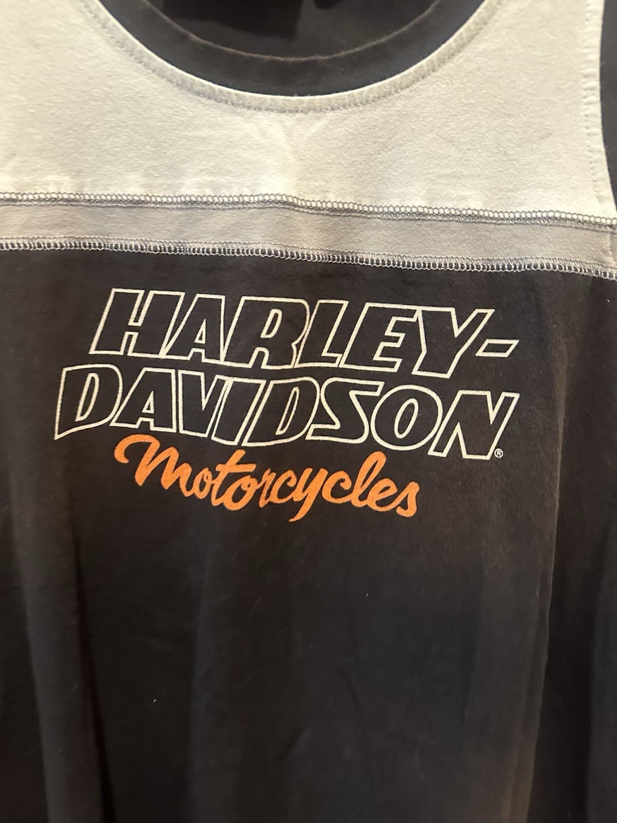 Harley Davidson plus sized tank top black and white motorcycle tank 2XL 2