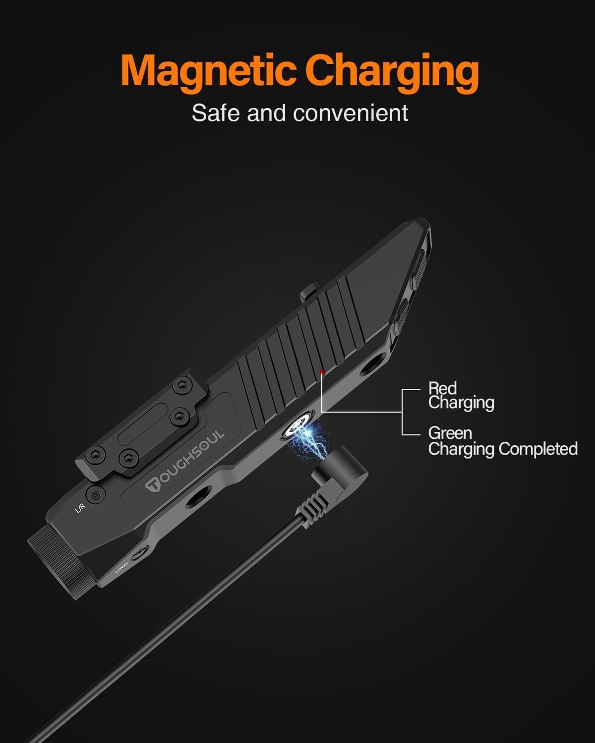 TOUGHSOUL 1450 Lumen Flashlight & Red Laser Sight w/ M-Lok & Picatinny Dual Rail 4