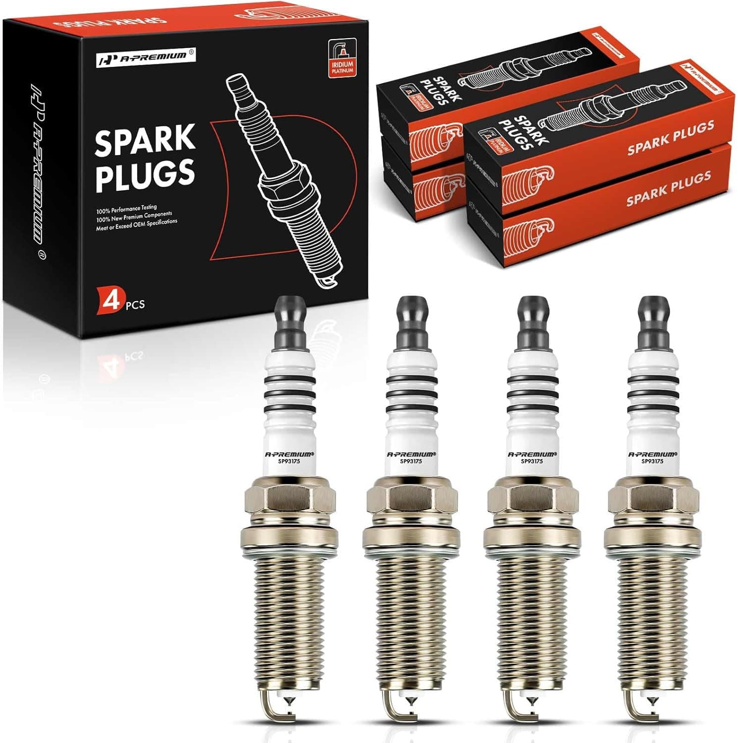A-Premium Iridium Platinum Spark Plugs Compatible with Honda CR-V, Civic, Accord 2