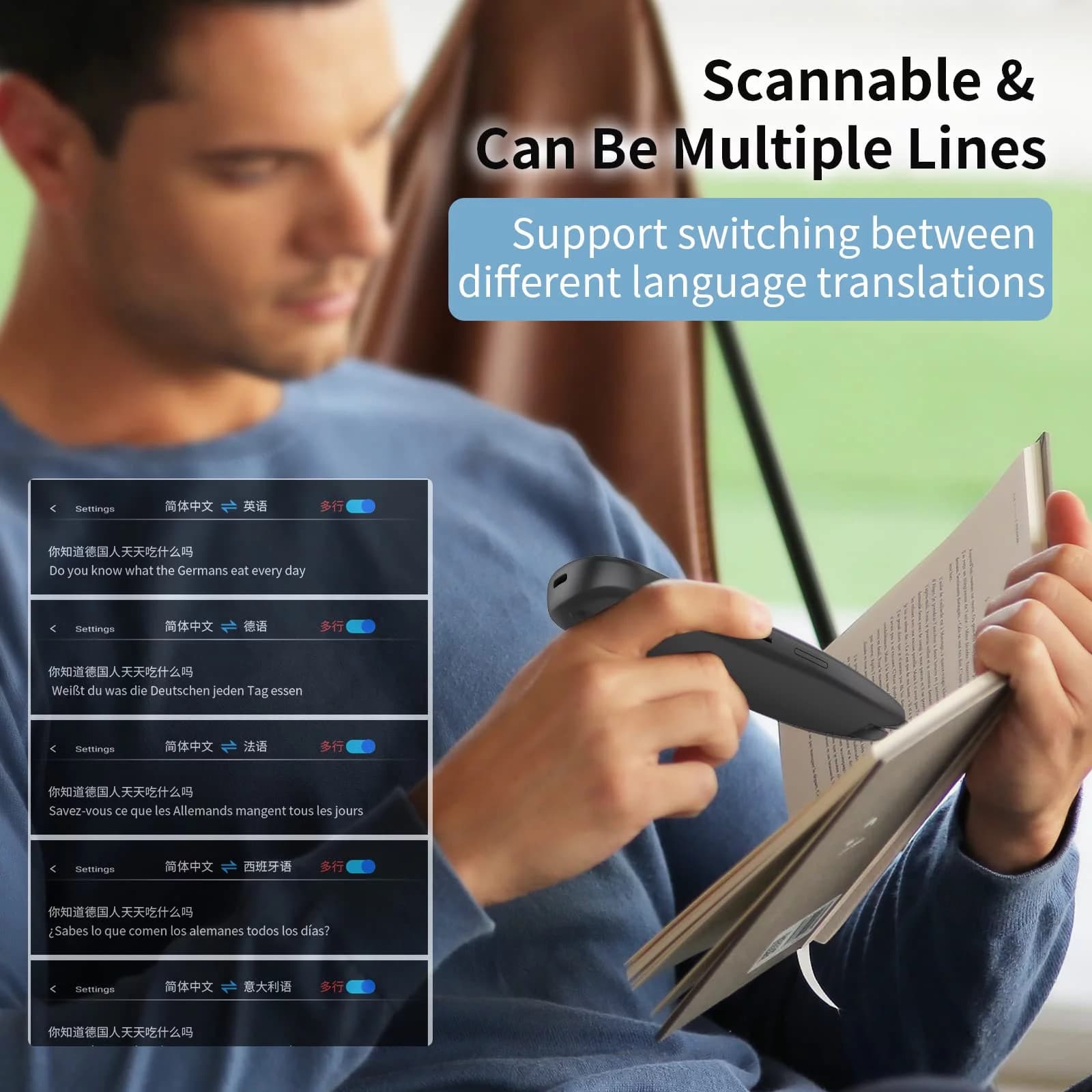 Language Translator Device for Dyslexia,Reader Pen Translation Scanner Dictionar 4