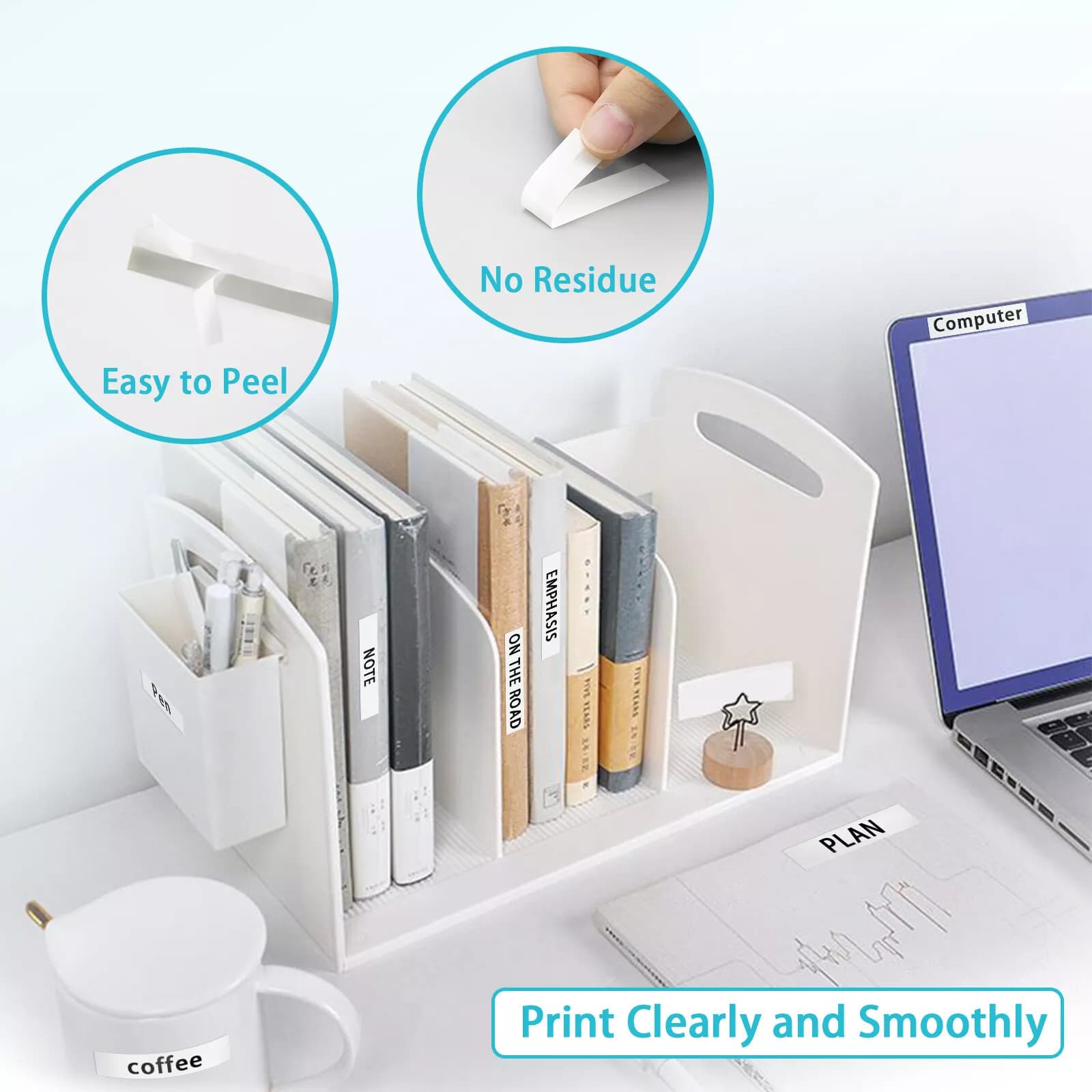 Dymo LetraTag Refill 91330 White Paper Label Tape 12mm 1/2" Compatible LT-100H 6