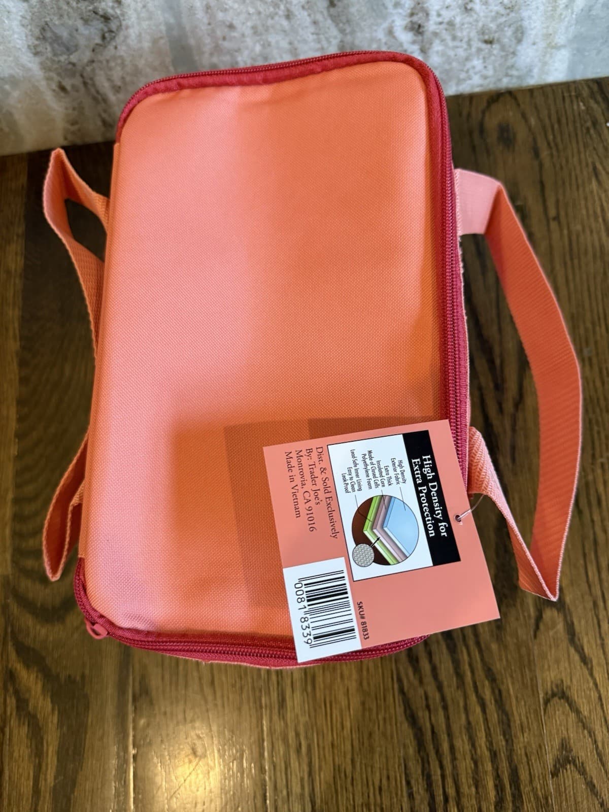 Trader Joe's Bag PEACH Mini Insulated Tote Bag NEW Quick Free Shipping 5