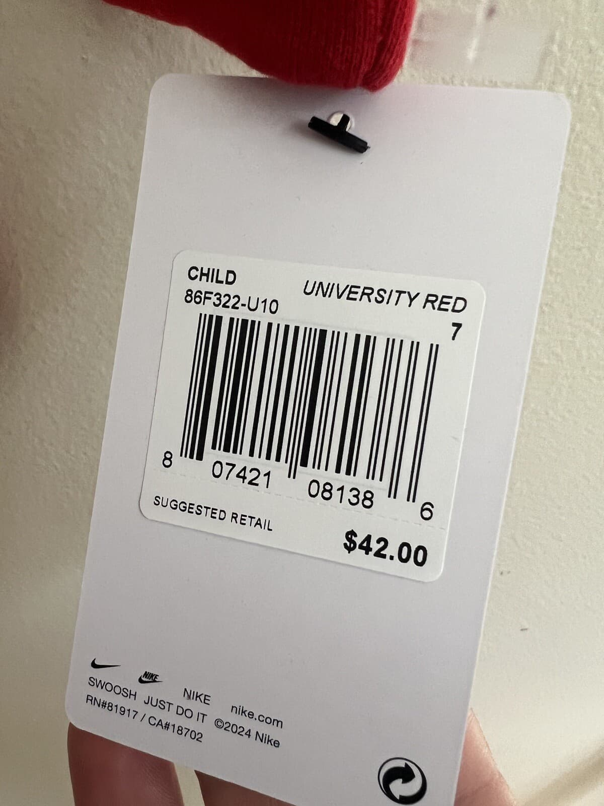 Nike Youth Club Fleece Pullover Hoodie Kids Size 7 University Red 86F322-U10 NWT 6