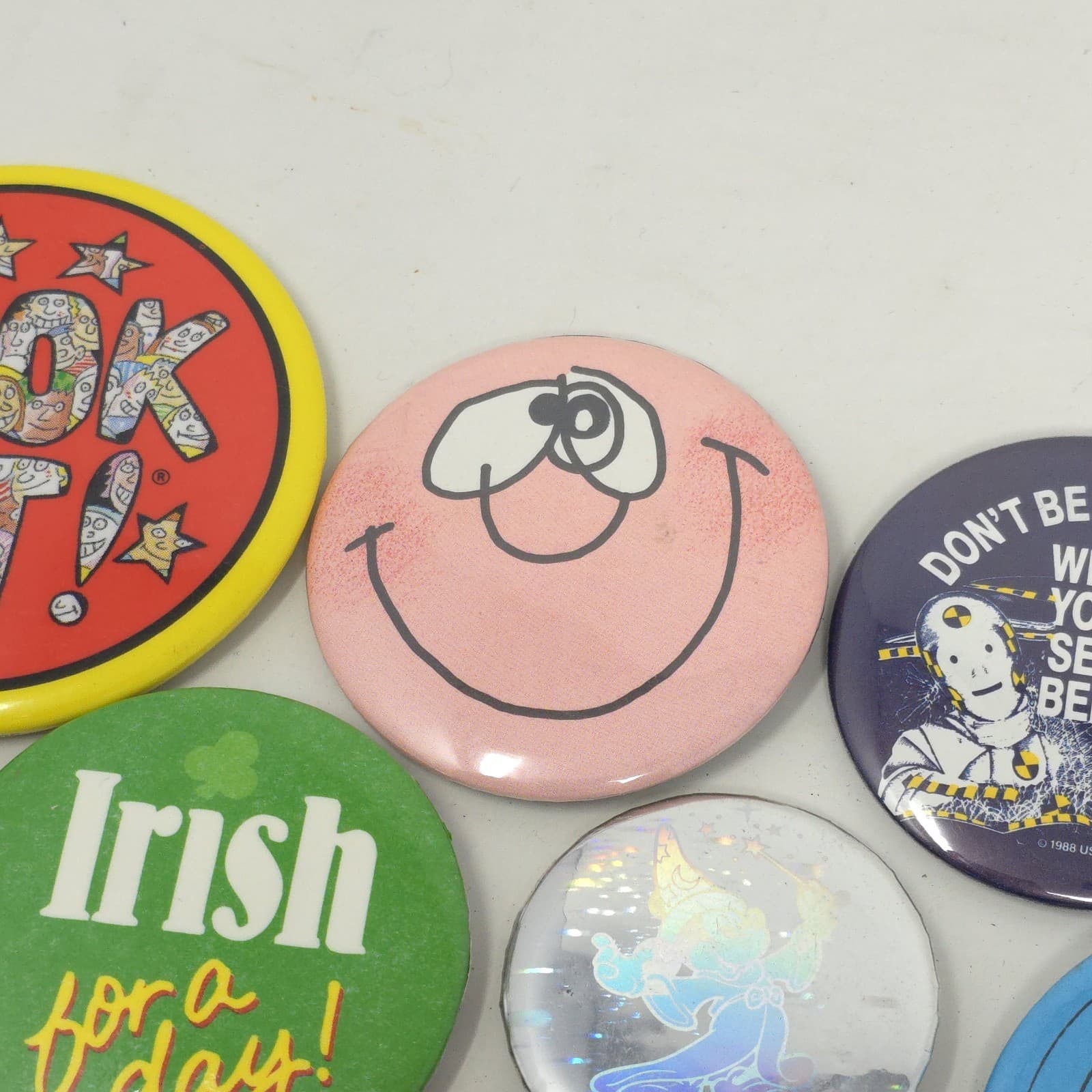 Vintage Pins Button Pin Lot of 14 Book It Crash Test Mickey Retro 80s 90s 3