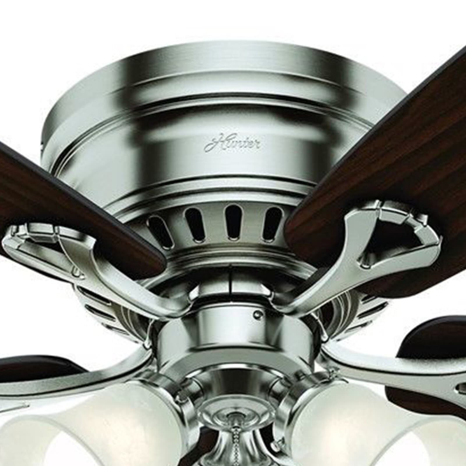 Hunter Fan 52 inch Low Profile Brushed Nickel Ceiling Fan w Light and Pull Chain 2