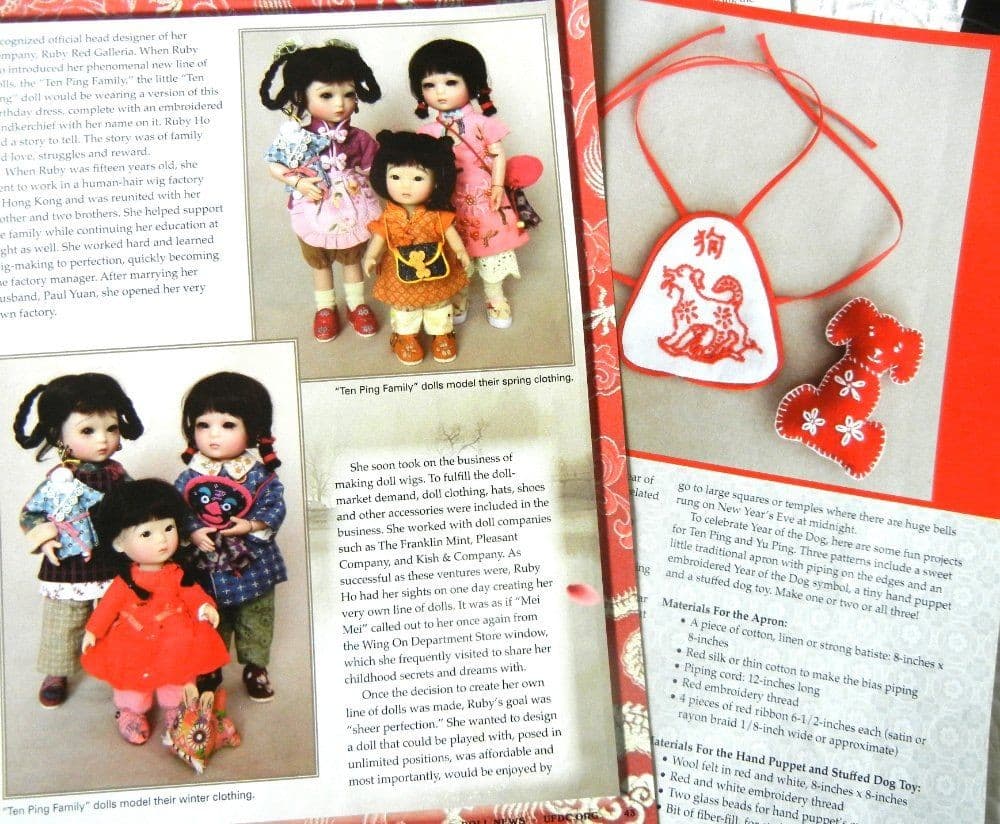5p History Article   Uncut Patterns - Ruby Ho's Ten Ping Family LE Chinese Dolls 4