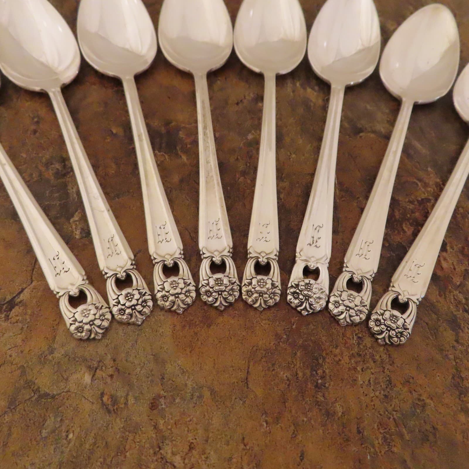 IS Eternally Yours Set 8 Teaspoons Spoon 1847 Rogers Silverplate Flatware Lot U 3