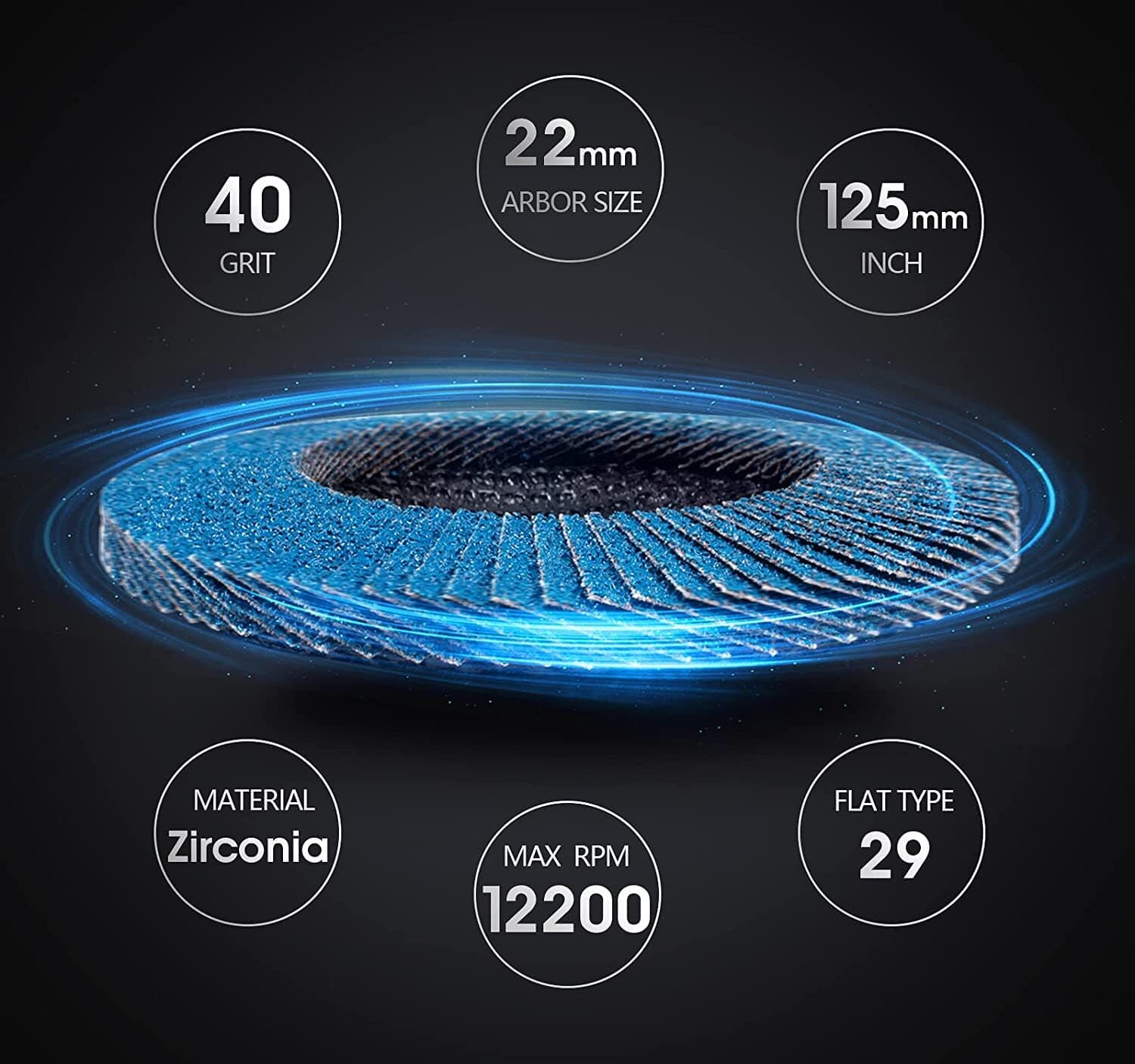 30 Pack T29 FLAP DISC SANDING GRINDING 4-1/2" X 7/8" 40 GRIT- Industrial Grade 6