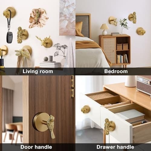 Butterfly Wall Hook, Solid Brass Heavy Duty Vintage Animal Hook. Gold Butterfly 6