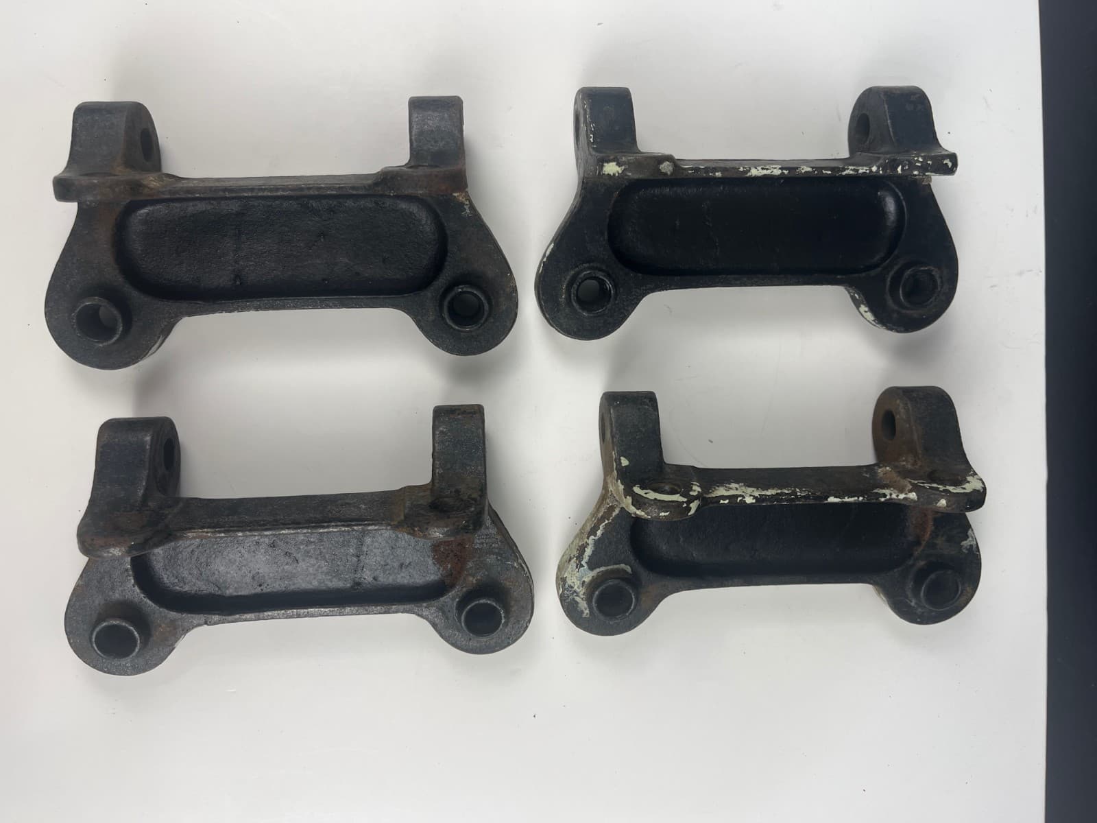 Antique Workbench Lab Table Kitchen Island Swing Stool Seat SET 4 BRACKETS IRON 4