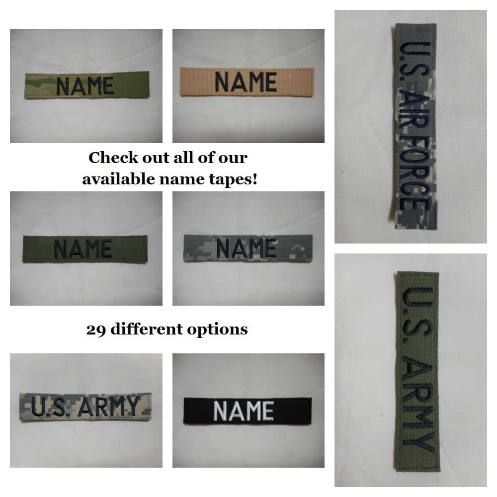 CUSTOM EMBROIDERED OD GREEN NAME TAPE, NEW, SEW ON* 2