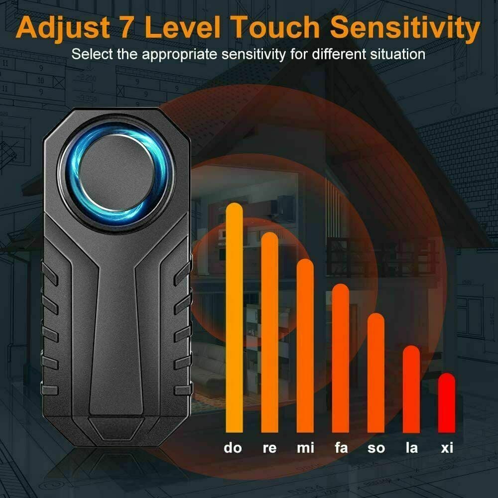 3× Wireless Anti-Theft Motorcycle Bike Alarm System Vibration Sensor with Remote 6