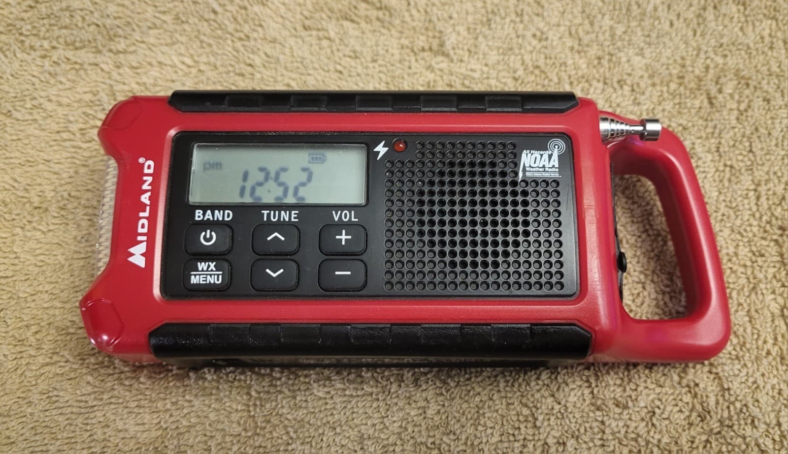 Midland ER210 Emergency Crank Weather Radio - Red