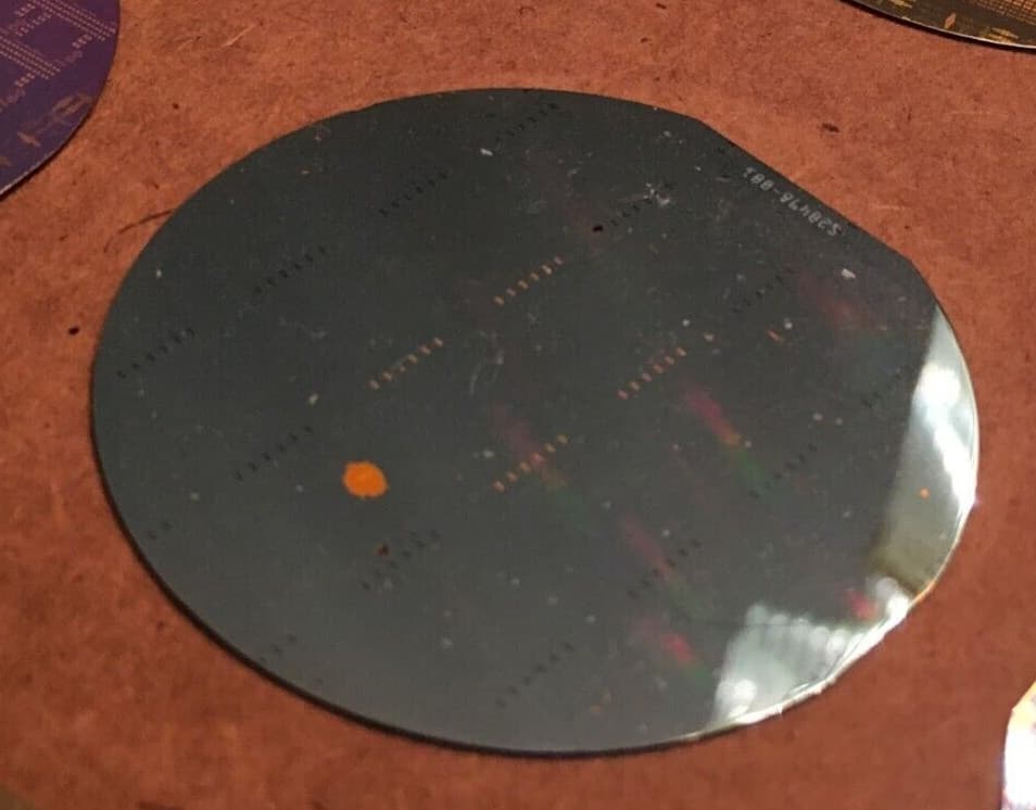 2" Silicon Wafer Unique Extremely Rare RF NAND Vintage CPU Chip 2