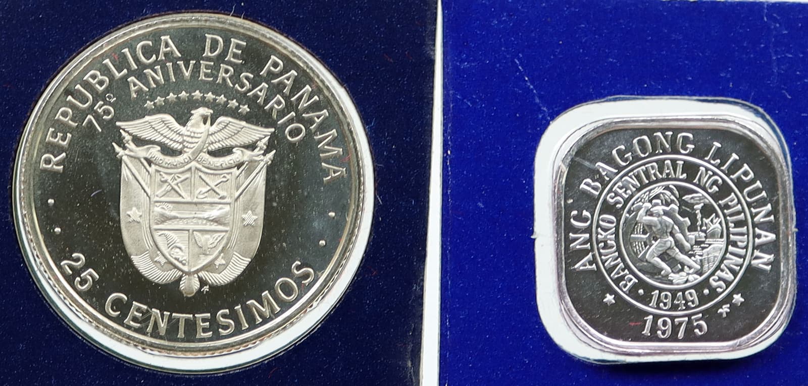 1975-1978 PANAMA Vintage 25 & 1 Centimo Proof Lot of 2 Coins Sealed GIFT i115958 2