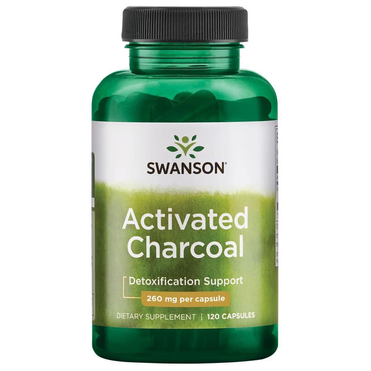 Swanson Activated Charcoal Capsules, 520 mg (120 Capsules)