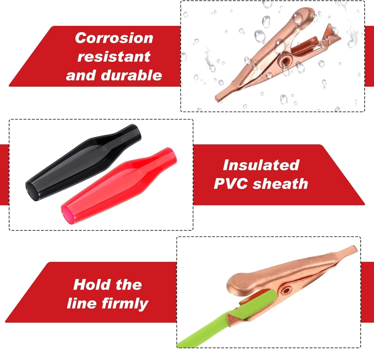 20 Pack Micro Toothless Alligator Test Clips Small Solid Copper Alligator Cli 3