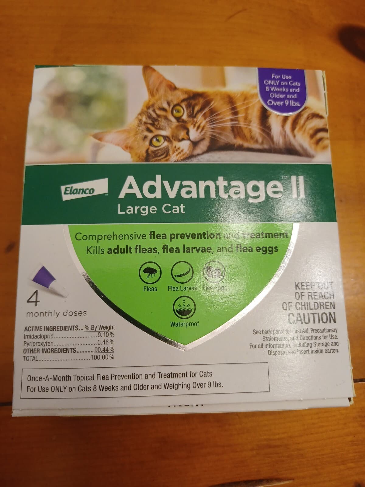 Advantage II for Large Cats over 9 Lbs - 4 Pack -  FLEA TREATMENT CONTROL