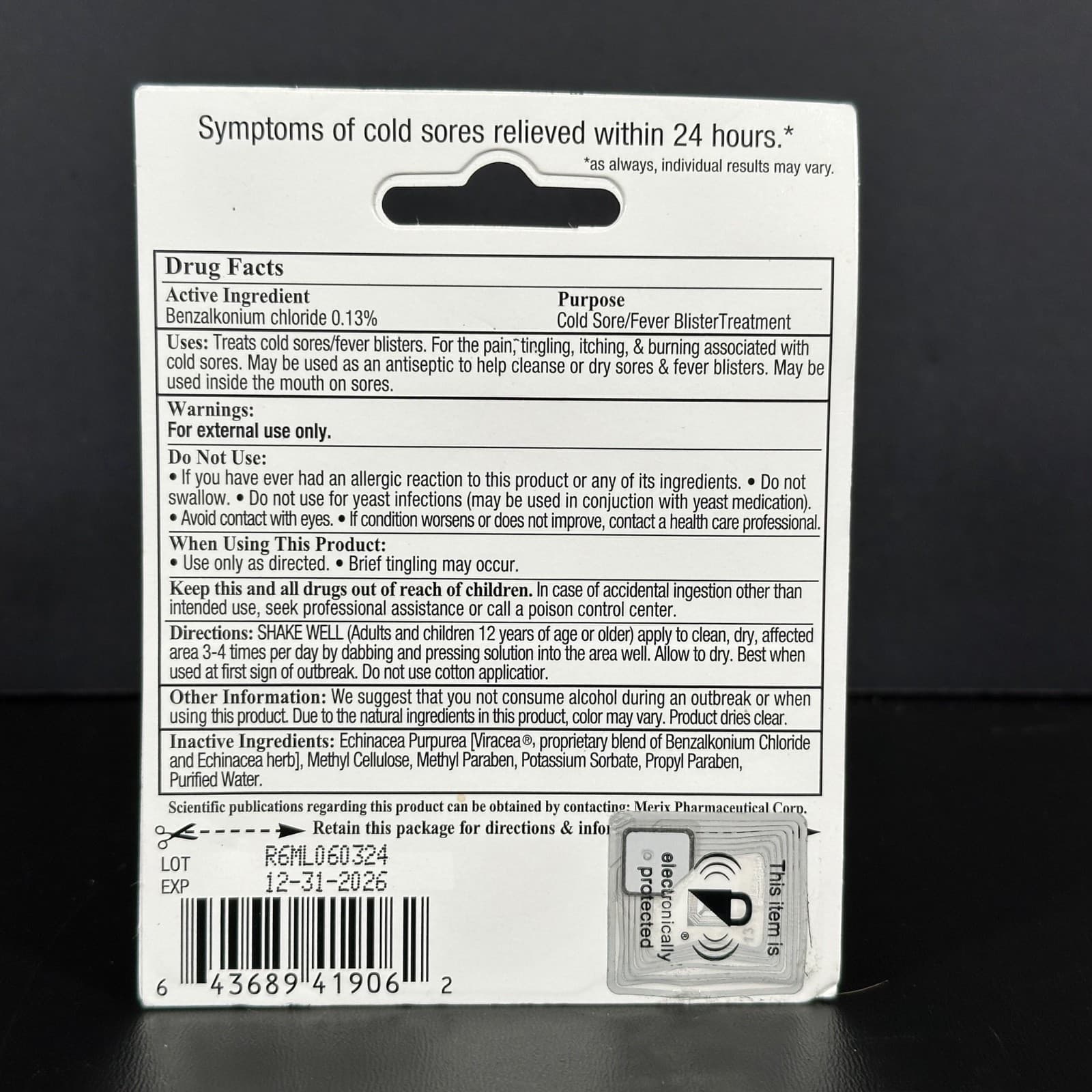 RELEEV 1 Day Cold Sore Symptom Treatment .20oz EXP 12/2026 2