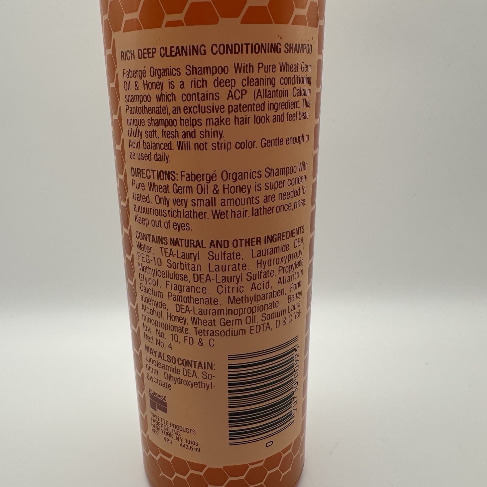 Vintage Faberge Organics Wheat Germ Oil & Honey Shampoo 15 oz 5