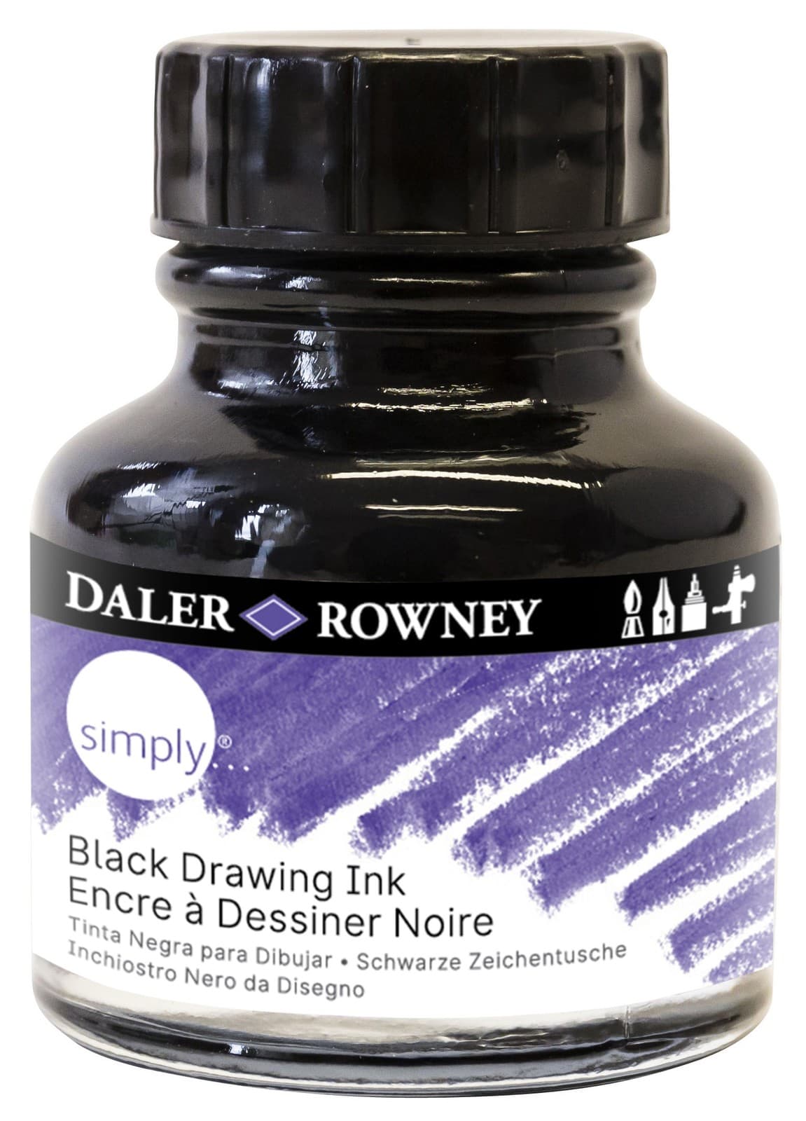 Daler-Rowney Simply Drawing Ink 29.5ml-Black India