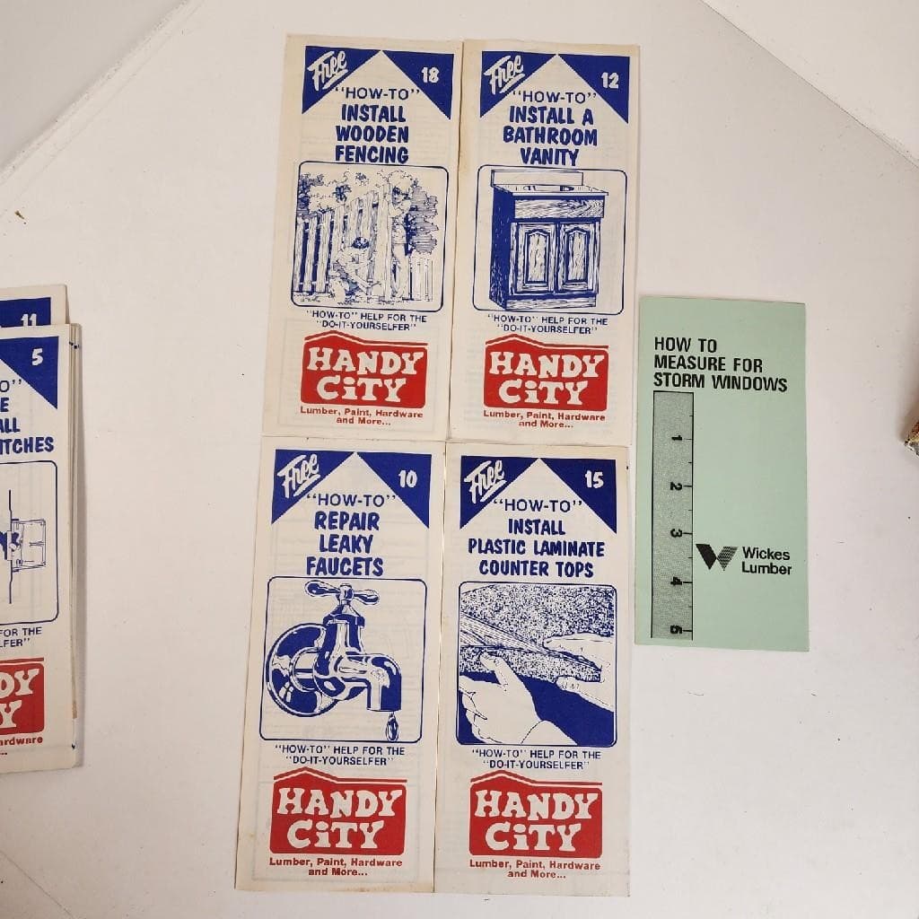 Handy City DYI brochures 1970s Hardware store pamphlets Home Improvement how tos 3