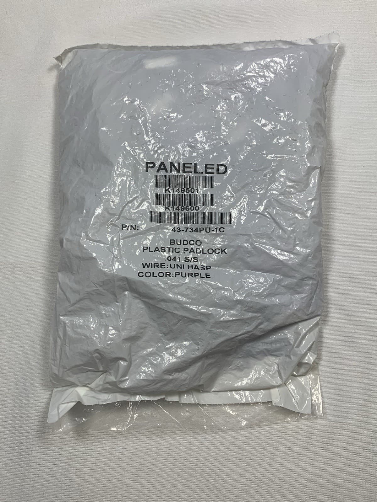 Budco Padlock Metal Wire Security Seal Hasp Tag Pk of 100 (PURPLE) W/ Panel 4