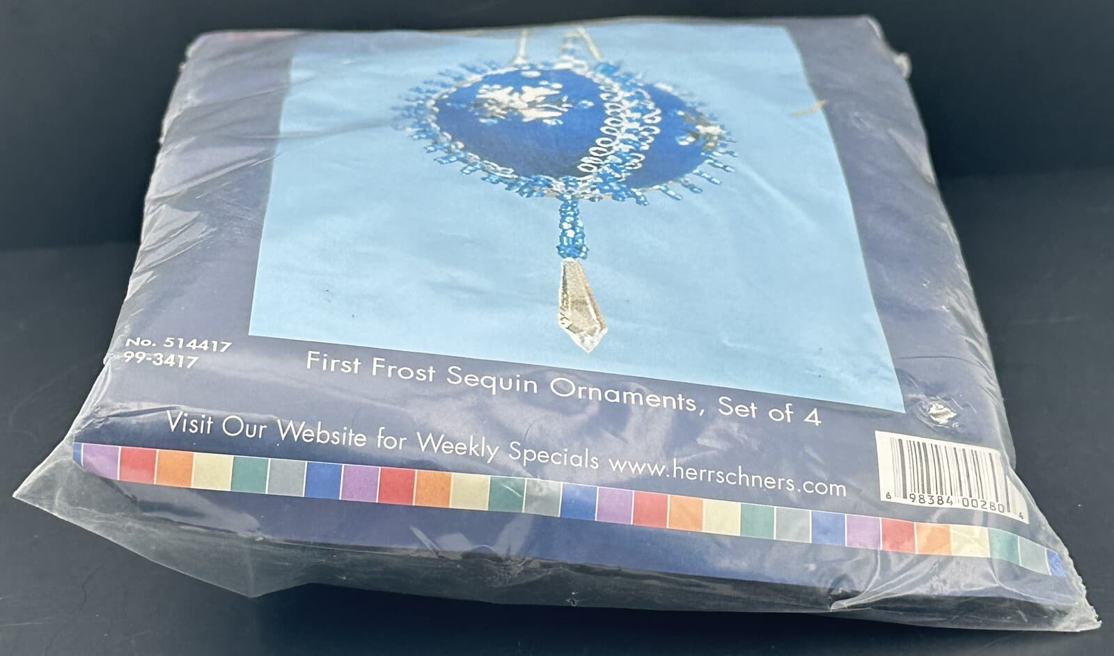 Herrschners Christmas Ornament Kit First Frost Sequins Blue 514417 6